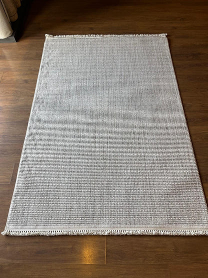 Modern Gray textured Rug: Flatweave Indoor carpet