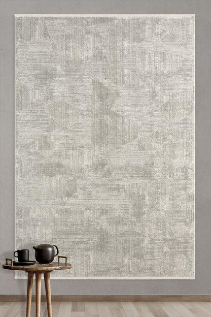 Modern Contemporary Area Rug, Grey Geometric 160x230cm Fine Quality Carpet for Living Room