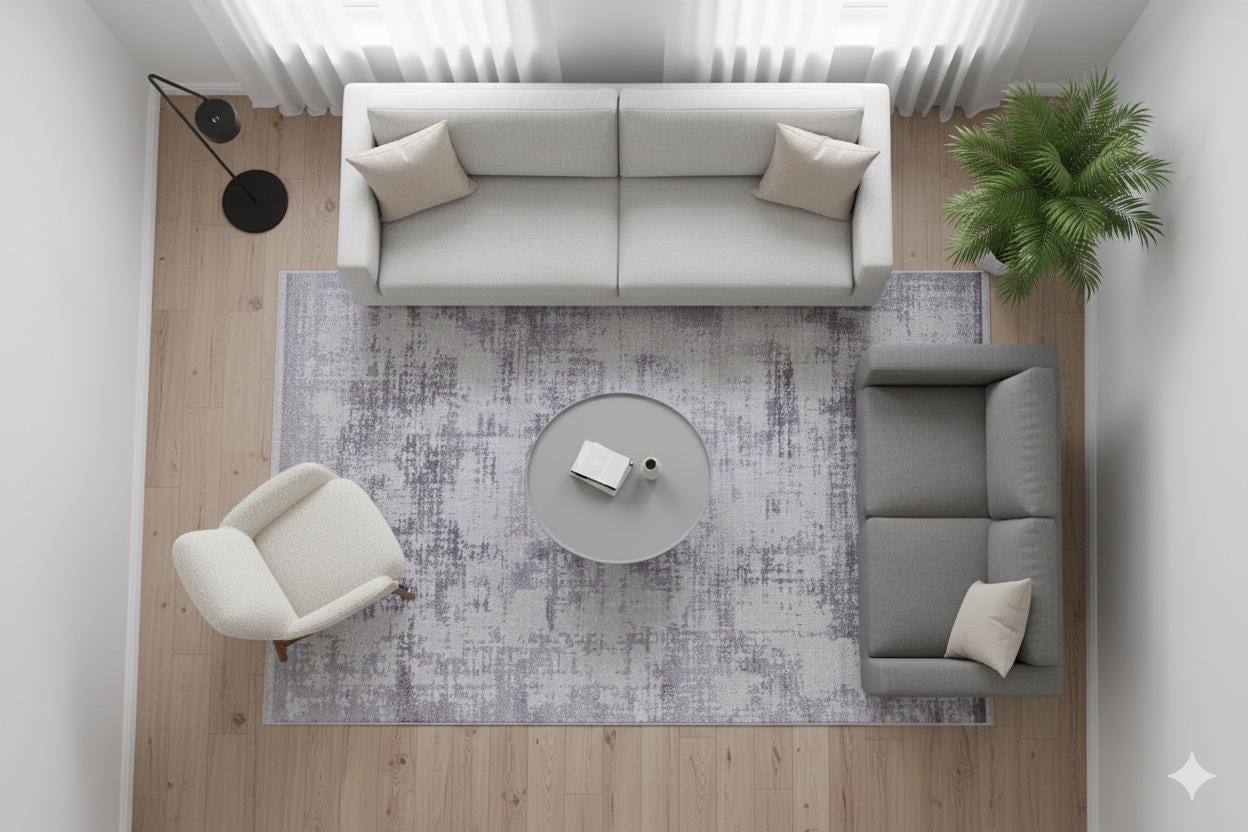 Modern Contemporary Area Rug, Grey Abstract 160x230cm Fine Quality Carpet for Living Room