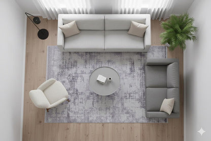 Modern Contemporary Area Rug, Grey Abstract 160x230cm Fine Quality Carpet for Living Room