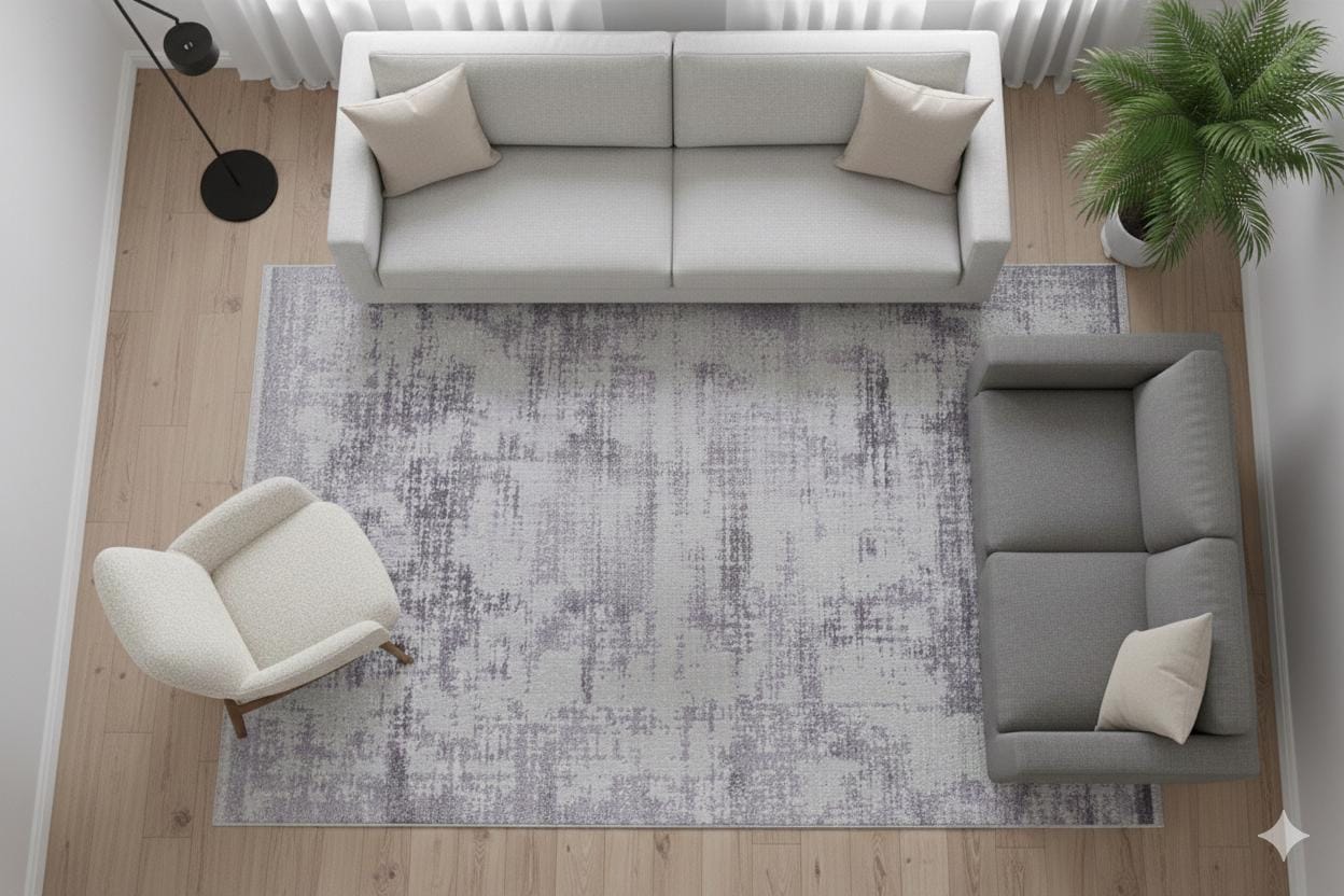 Modern Contemporary Area Rug, Grey Abstract 160x230cm Fine Quality Carpet for Living Room
