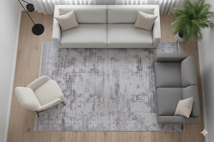 Modern Contemporary Area Rug, Grey Abstract 160x230cm Fine Quality Carpet for Living Room
