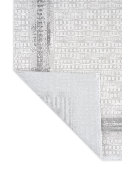 Modern White Texture Rug, 5x7 Cream Contemporary Area Carpet (160x230cm)