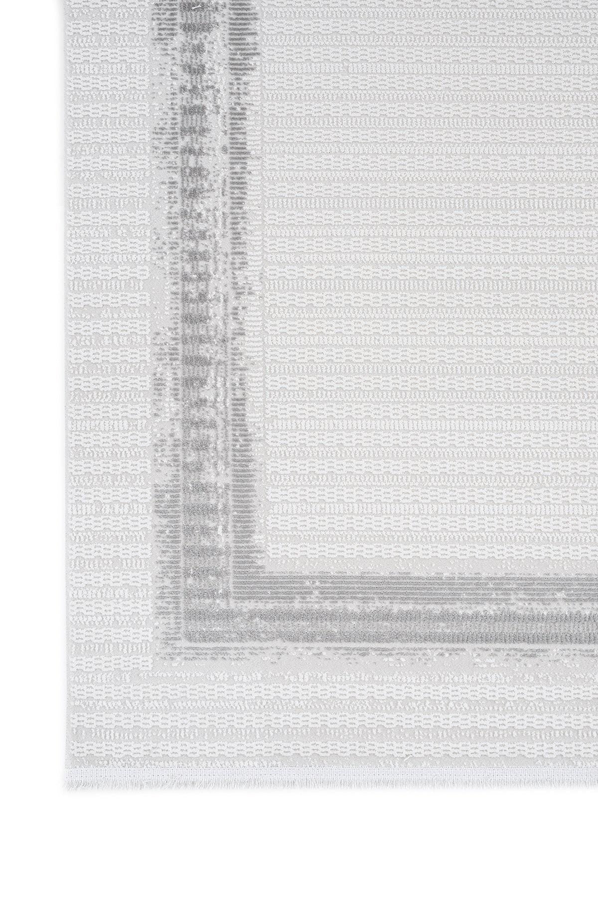 Modern White Texture Rug, 5x7 Cream Contemporary Area Carpet (160x230cm)