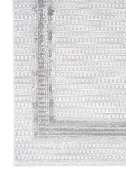 Modern White Texture Rug, 5x7 Cream Contemporary Area Carpet (160x230cm)
