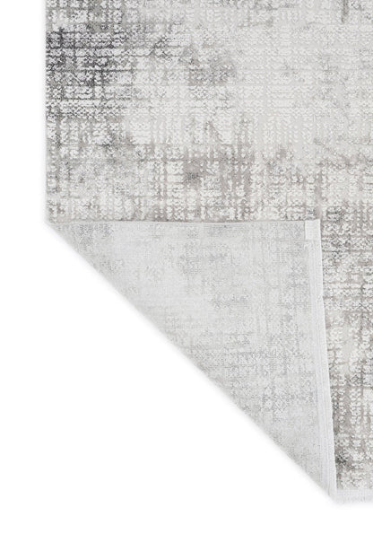 Cream Textured Abstract Carpet with Tassels, Minimalist Scandi Home Decor, Neutral Living Room Rug.