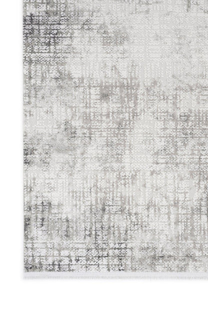 Cream Textured Abstract Carpet with Tassels, Minimalist Scandi Home Decor, Neutral Living Room Rug.