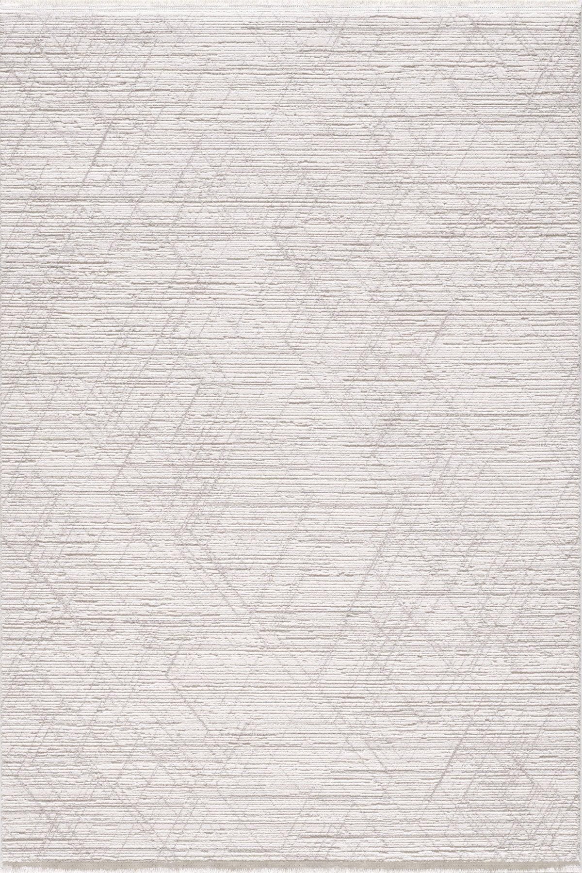 Cream Textured Geometric Carpet with Tassels, Minimalist Scandi Home Decor, Neutral Living Room Rug.
