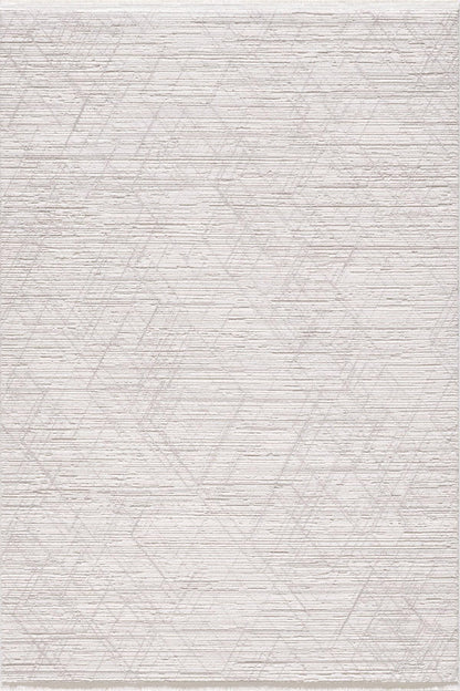 Cream Textured Geometric Carpet with Tassels, Minimalist Scandi Home Decor, Neutral Living Room Rug.