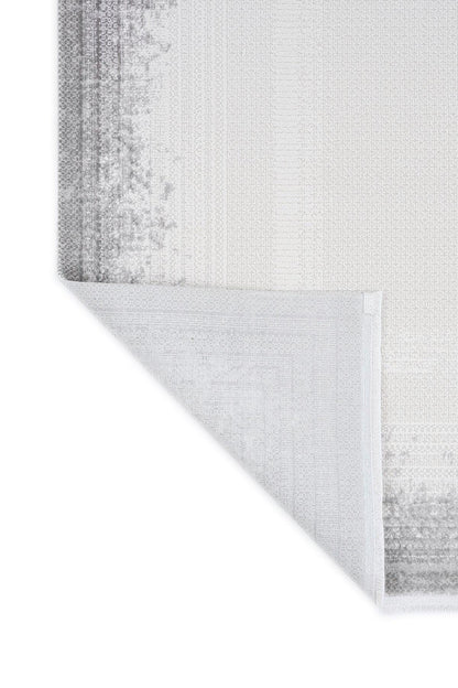 Modern White Texture Rug, 5x7 Cream Contemporary Area Carpet (160x230cm)