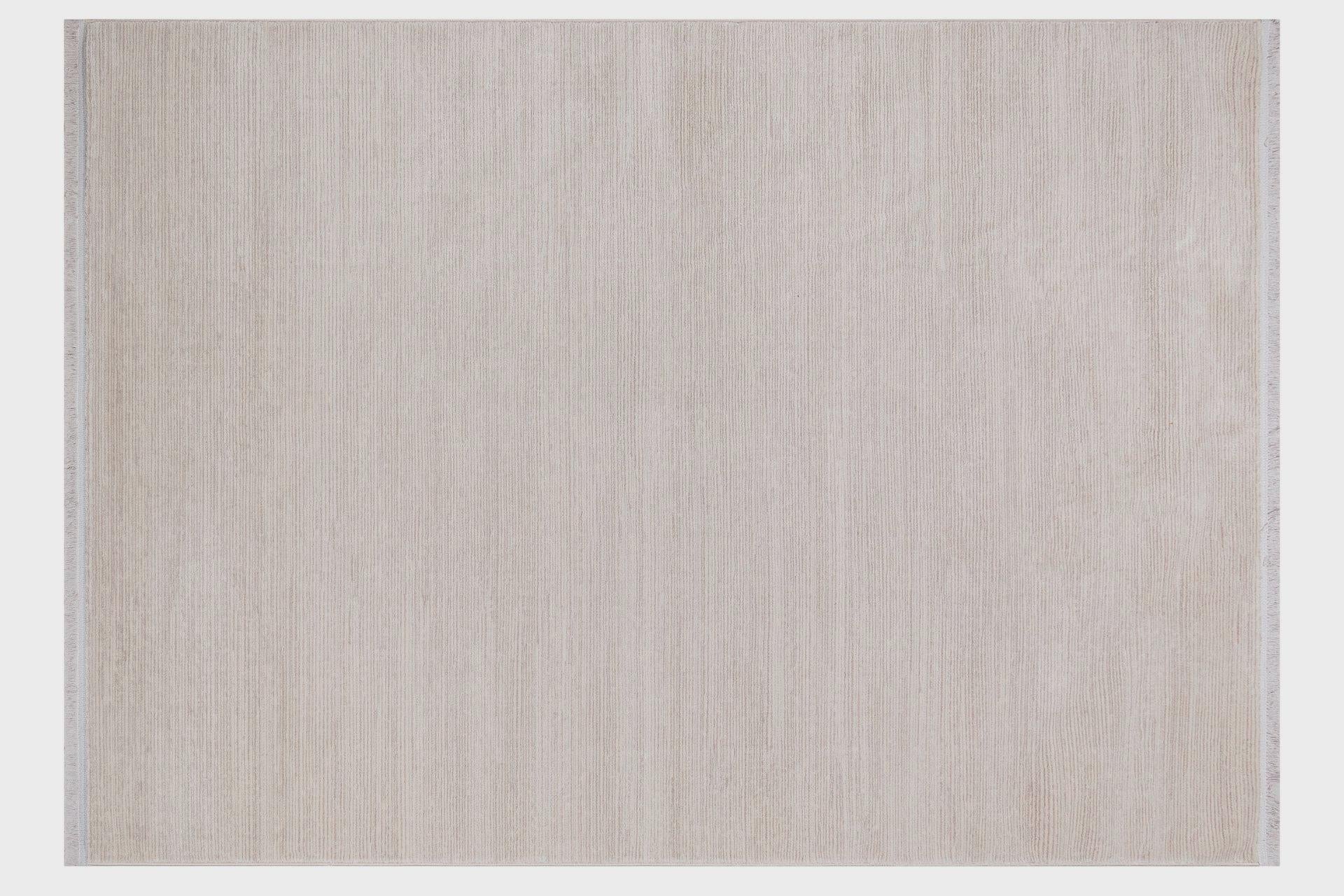 Minimalist Ribbed Area Rug – Greige Textured Carpet, Modern Sand Floor Mat, Japandi Decor