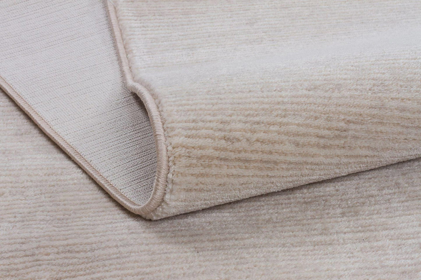 Minimalist Ribbed Area Rug – Greige Textured Carpet, Modern Sand Floor Mat, Japandi Decor