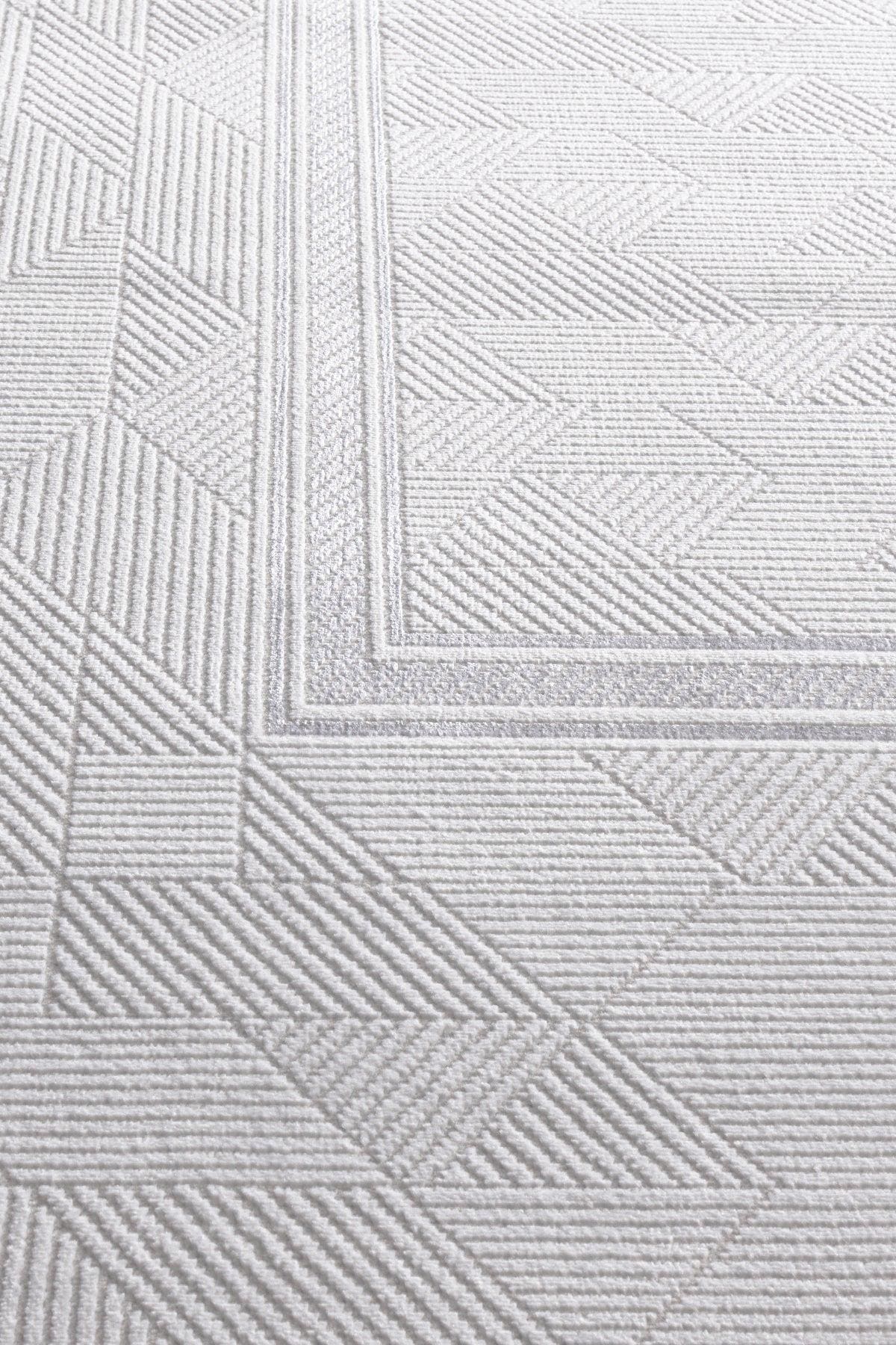 Modern Framed Area Rug 200x300cm – Soft Gray & Taupe Carpet with Minimalist Border Design