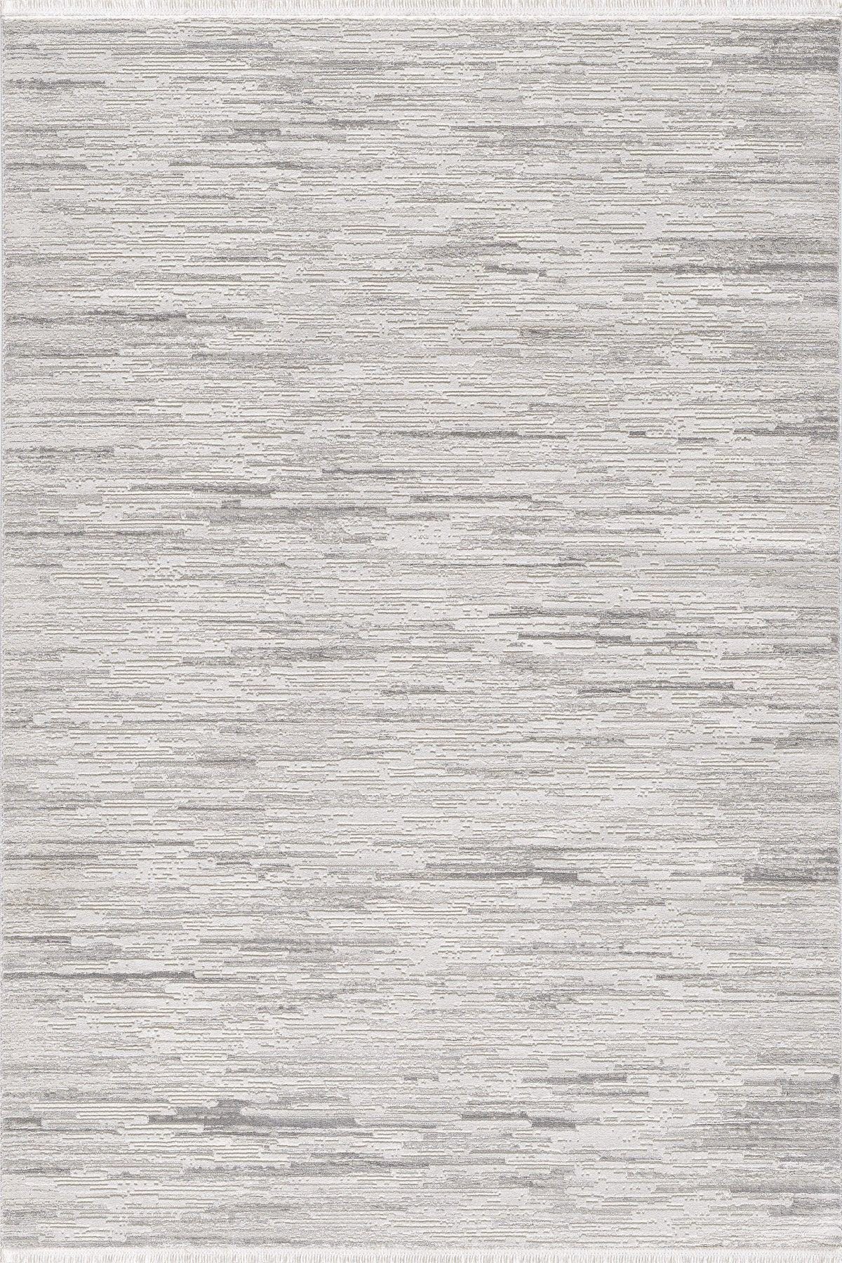 Distressed Abstract Area Rug – Modern Minimalist Beige Textured Carpet with Fringes