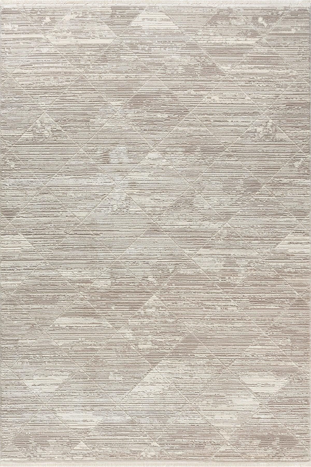 Modern Distressed Diamond Area Rug – Japandi Sand Taupe Carpet (200x300cm)