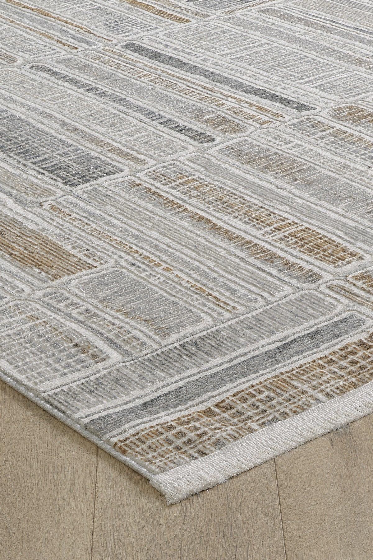 Modern Geometric Area Rug – Mid-Century Abstract Gridded Carpet