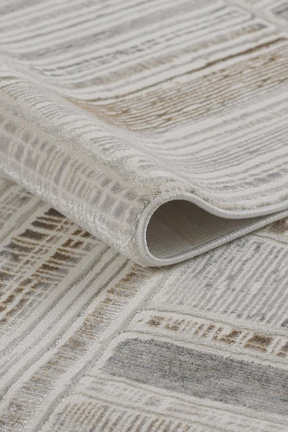 Modern Geometric Area Rug – Mid-Century Abstract Gridded Carpet
