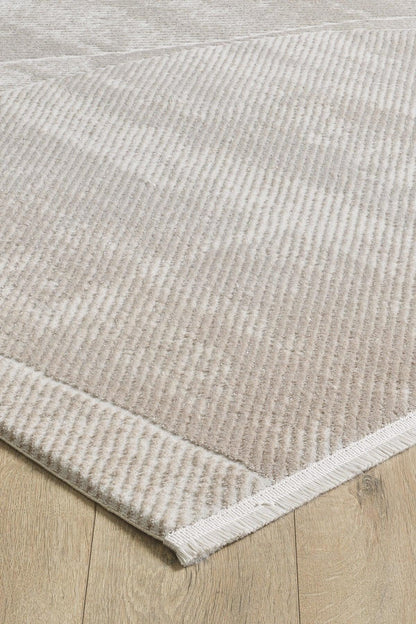 Modern Abstract Area Rug – Beige Neutral Line Art Carpet (200x300 cm)