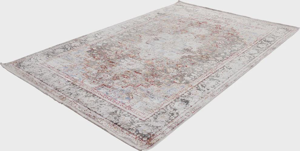 7x10 ft, Oriental Distressed Black Rug: Viscose yarn carpet with Fringes