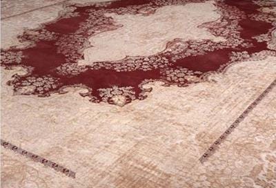 7x10ft, Burgundy Classic Medallion Rug, Bamboo Yarn, Hand-Finished Silk Tassels