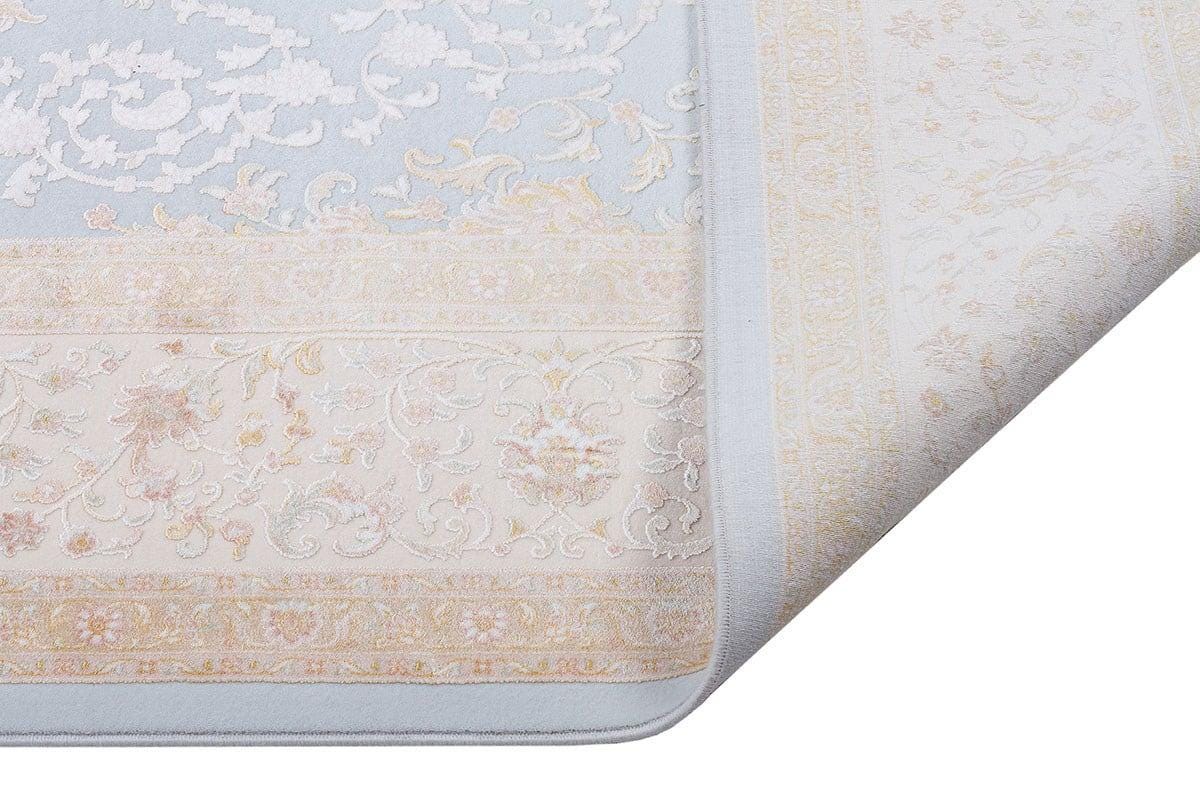 7x10 ft, Classic Oriental blue medallion Rug with fringes
