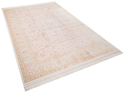 7x10 ft, Fine quality Classic oriental Pink Rug with fringes