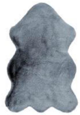 Dark Gray Faux Rabbit Fur Rug: Soft Plush Carpet