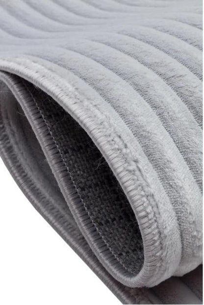Silver Faux Rabbit Fur Rug: Soft Plush Bedroom Carpet