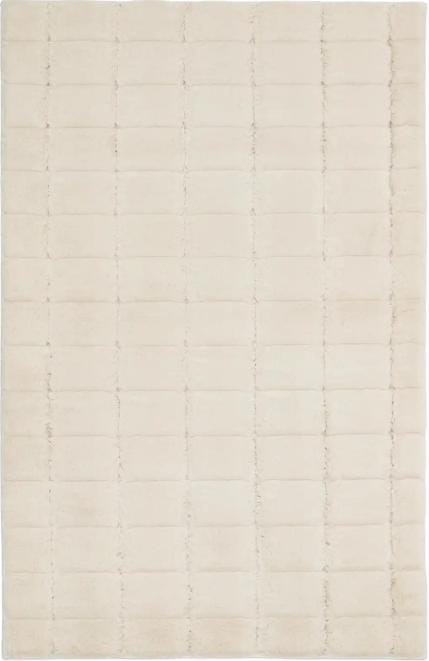 Beige Faux Rabbit Fur Rug: Soft Plush Carpet