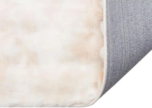 Artificial Rabbit Fur Rug: Soft Plush Beige Carpet