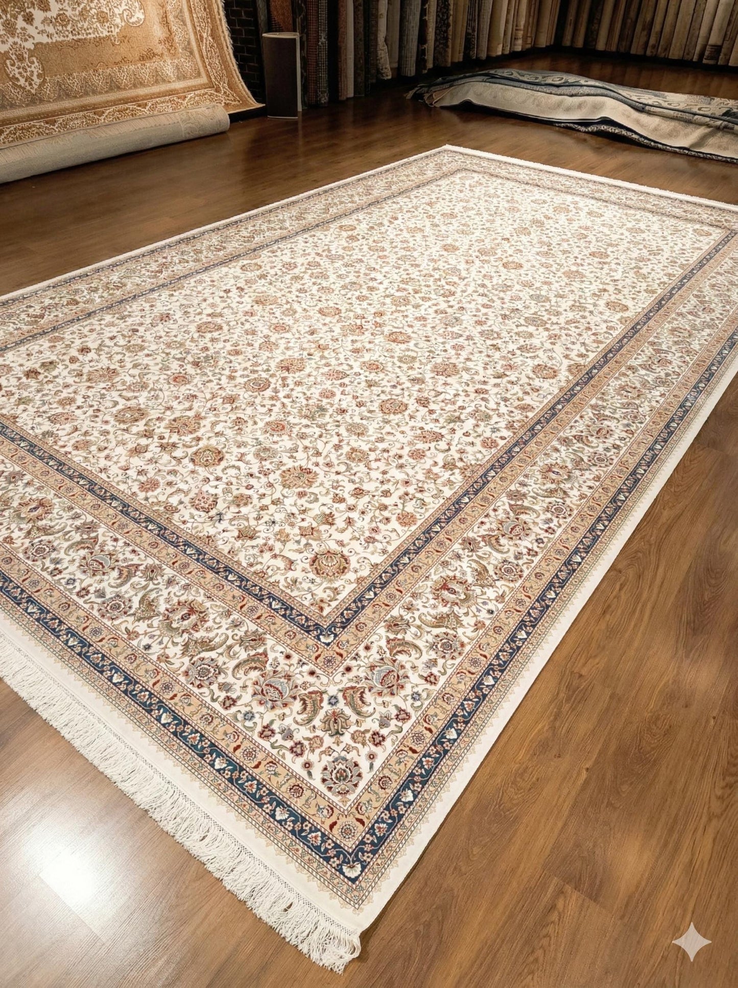 10x16 ft Turkish Bamboo Silk Rug, Distressed Anatolian Design, Hand-Finished Silk Fringes