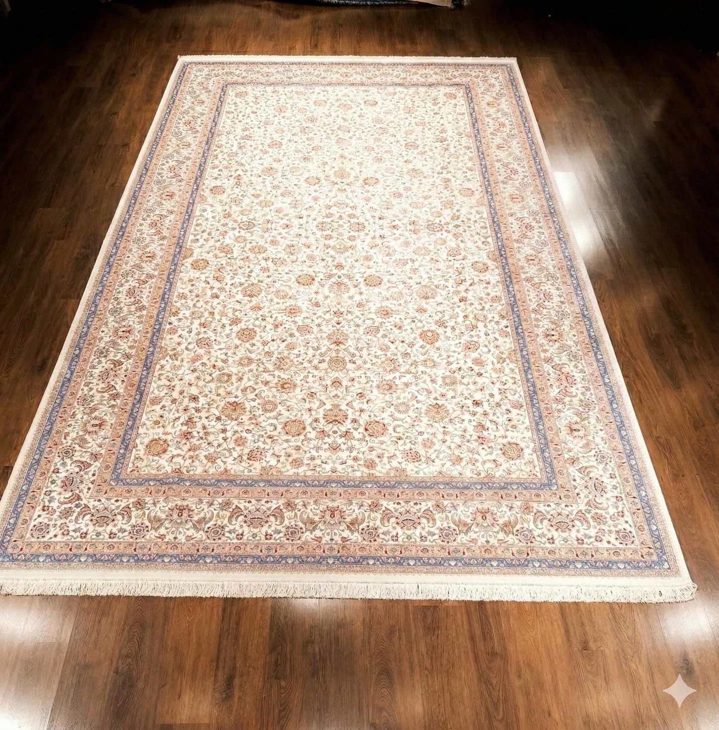 10x16 ft Turkish Bamboo Silk Rug, Distressed Anatolian Design, Hand-Finished Silk Fringes