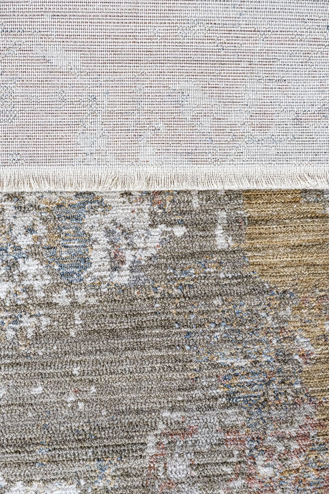 Distressed Abstract Area Rug – Earth Tone Living Room Carpet (200x300cm)