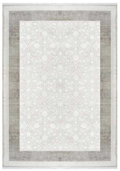 7x10 ft, Beige Classic oriental Rug: Bamboo Yarn,fine fringes carpet