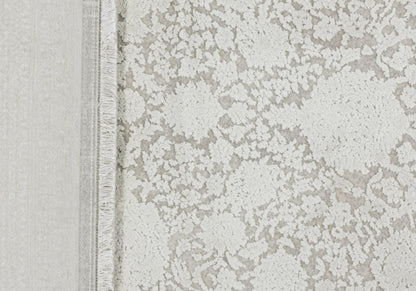 7x10 ft, Beige Classic oriental Rug: Bamboo Yarn,fine fringes carpet
