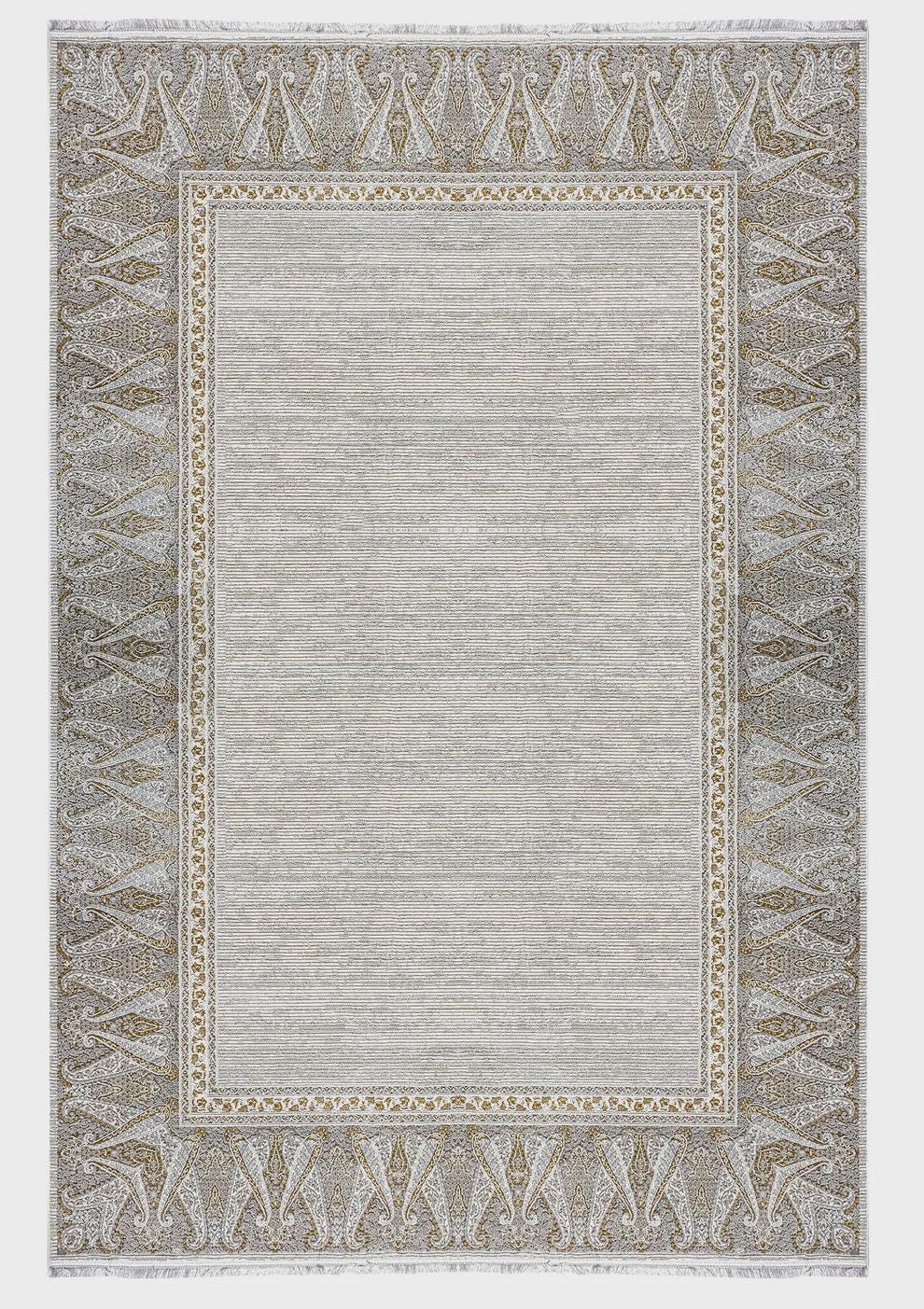 7x10 ft, Beige Classic oriental Rug: Bamboo Yarn,fine fringes carpet
