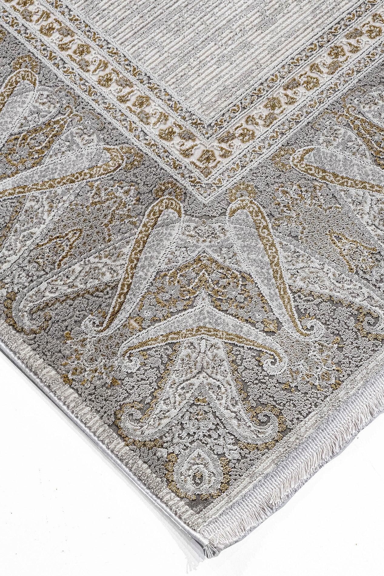 7x10 ft, Beige Classic oriental Rug: Bamboo Yarn,fine fringes carpet