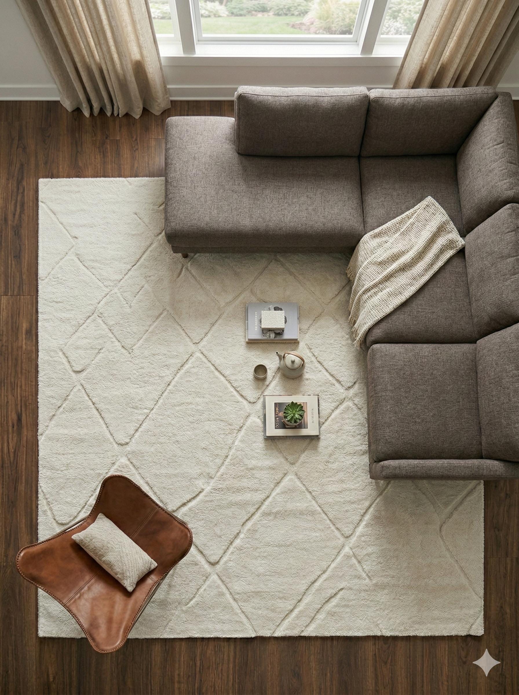 Plain White Area Rug: Minimalist white Carpet for Contemporary Living Spaces, 5x7