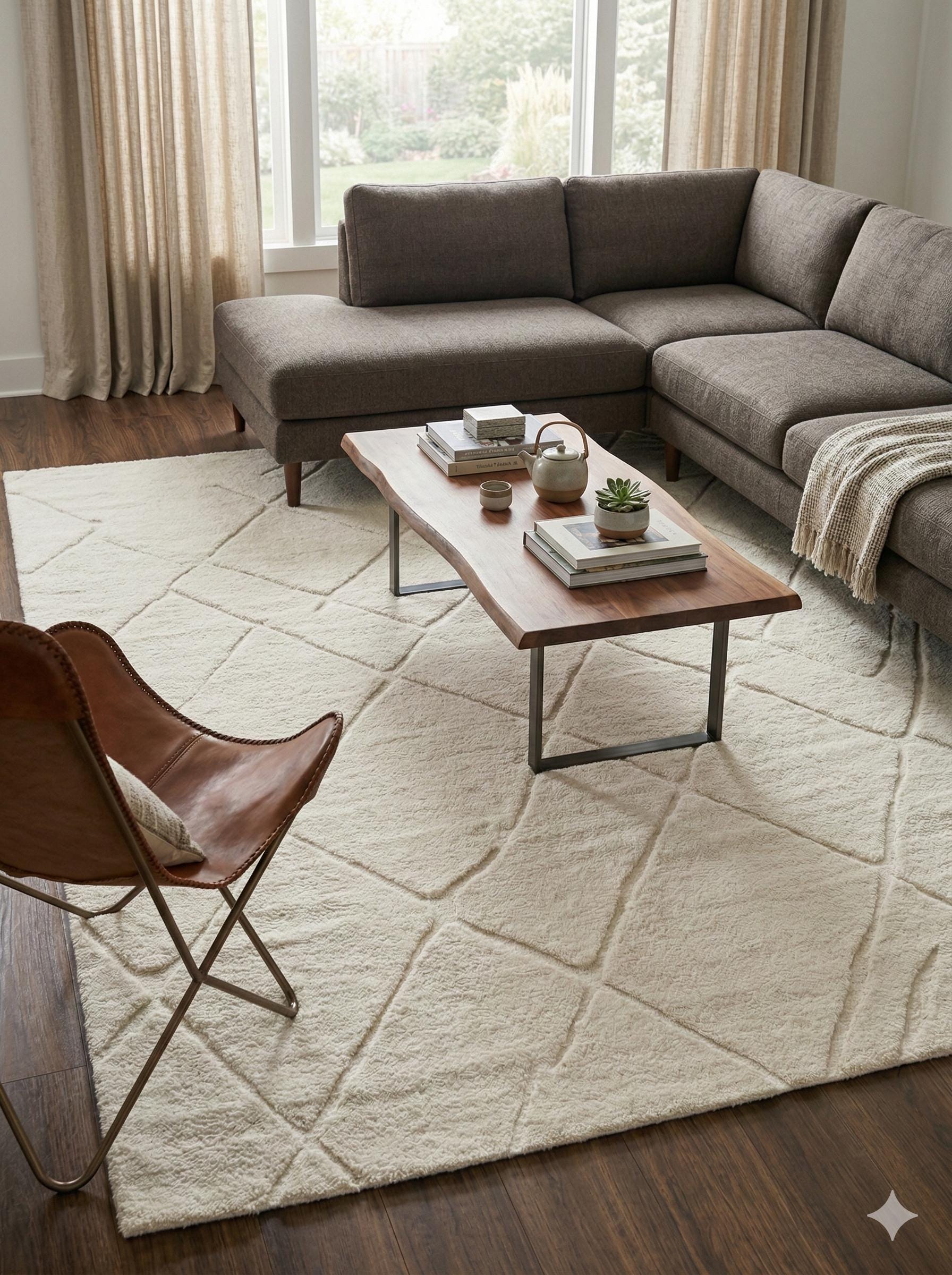Plain White Area Rug: Minimalist white Carpet for Contemporary Living Spaces, 5x7