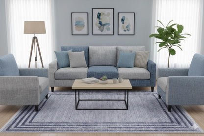 Modern Distressed Border Area Rug, Gray Charcoal Fringed Carpet, Washable Thin Living Room Rug
