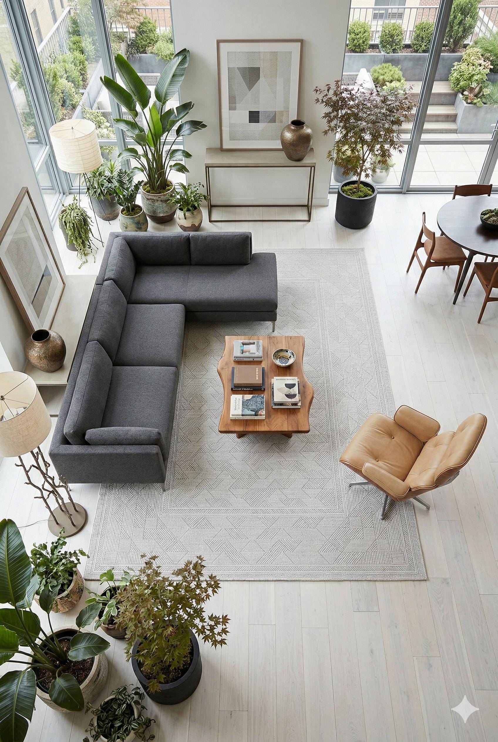 Modern Framed Area Rug 200x300cm – Soft Gray & Taupe Carpet with Minimalist Border Design