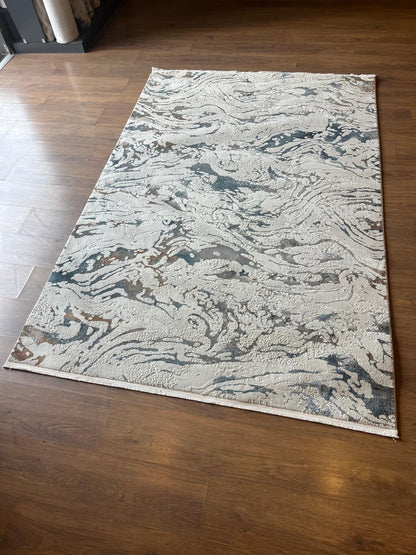 Abstract Swirl Area Rug, Fluid Art Marble Carpet, Soft Transitional Living Room Rug