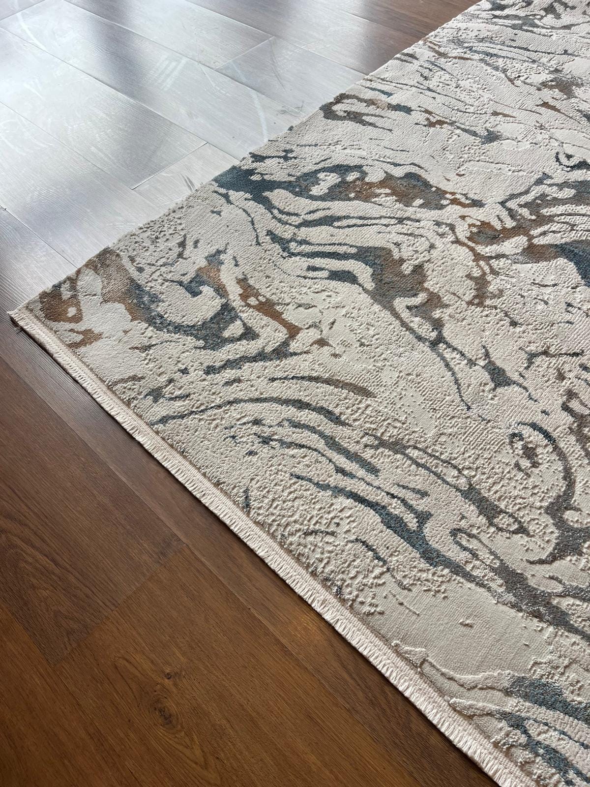 Abstract Swirl Area Rug, Fluid Art Marble Carpet, Soft Transitional Living Room Rug