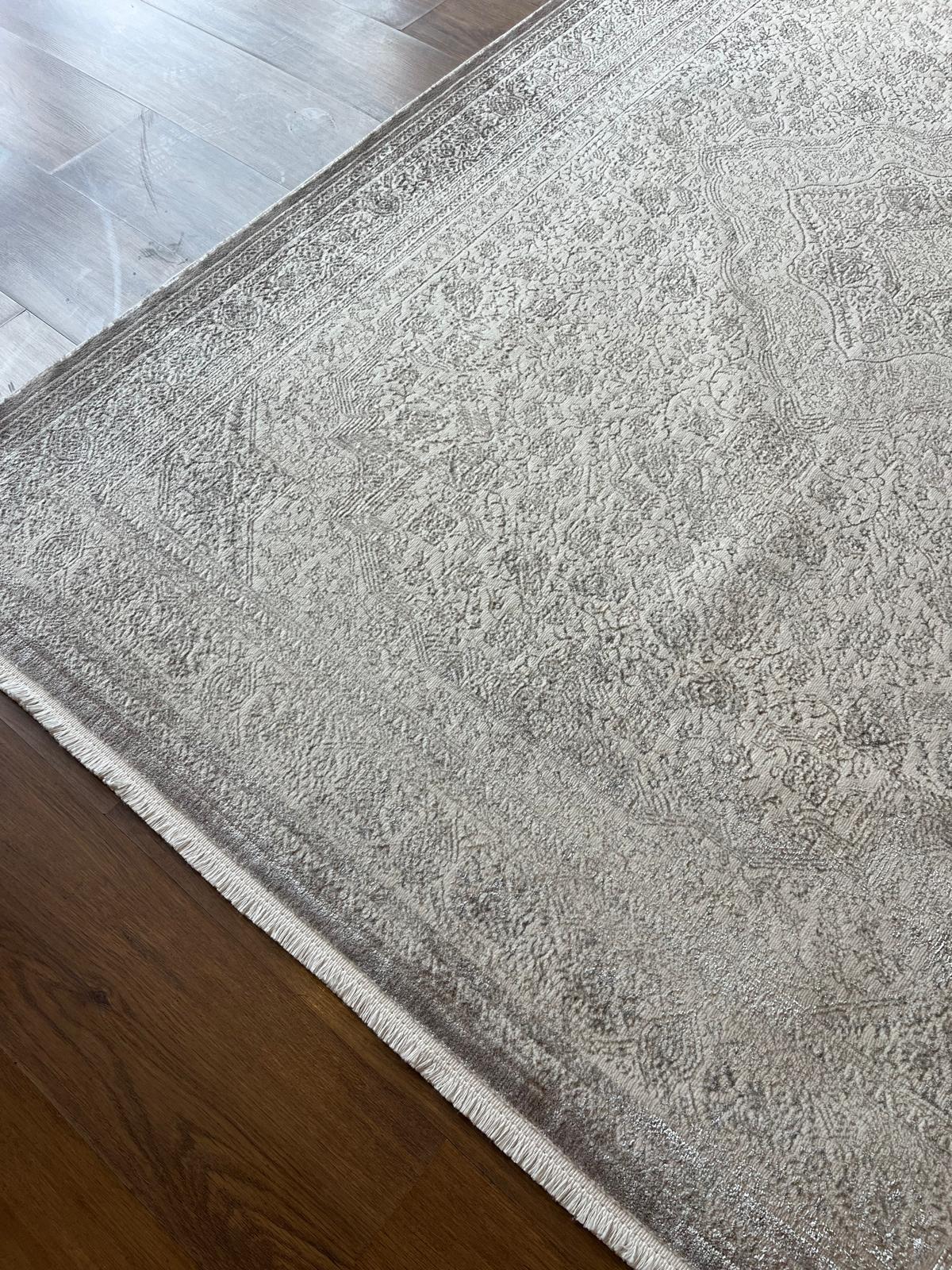 Distressed Persian Style Area Rug – Neutral Beige Medallion Carpet