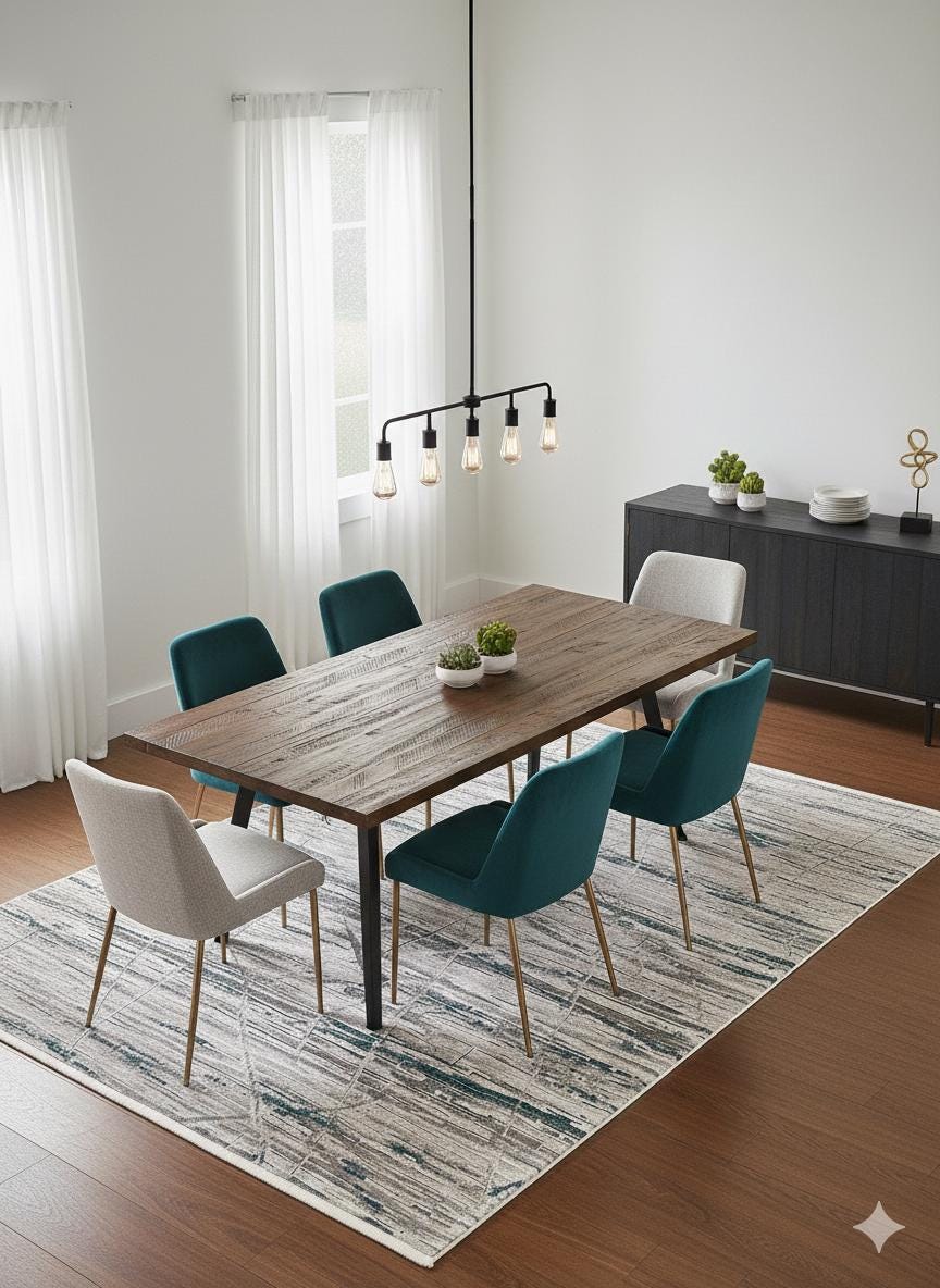 Modern Abstract Area Rug – Distressed Linear Design, Pastel Tones, 160x230cm
