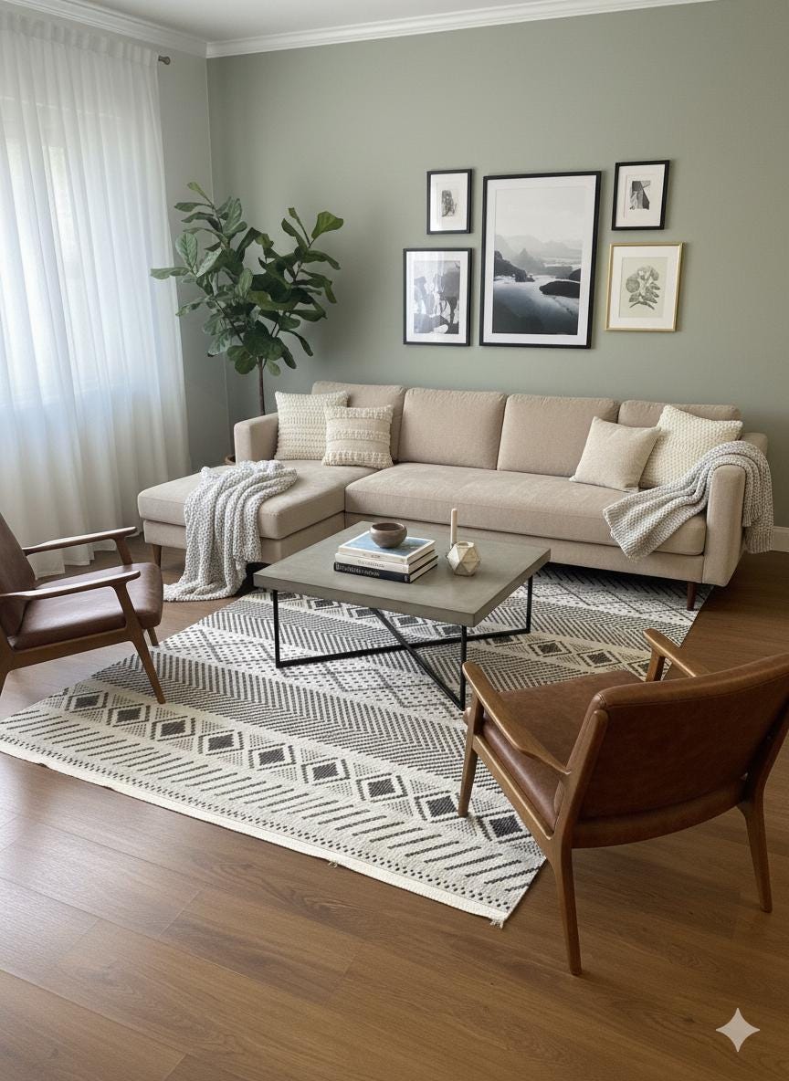 Modern Boho Tribal Area Rug – Black Cream Geometric Flatweave Carpet (160x230 cm)
