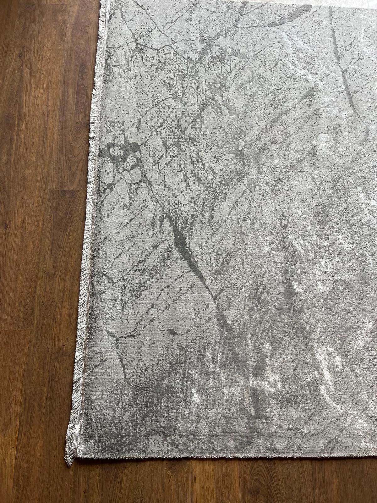 Gray Marble Area Rug – Abstract Stone Texture Carpet for Living Room