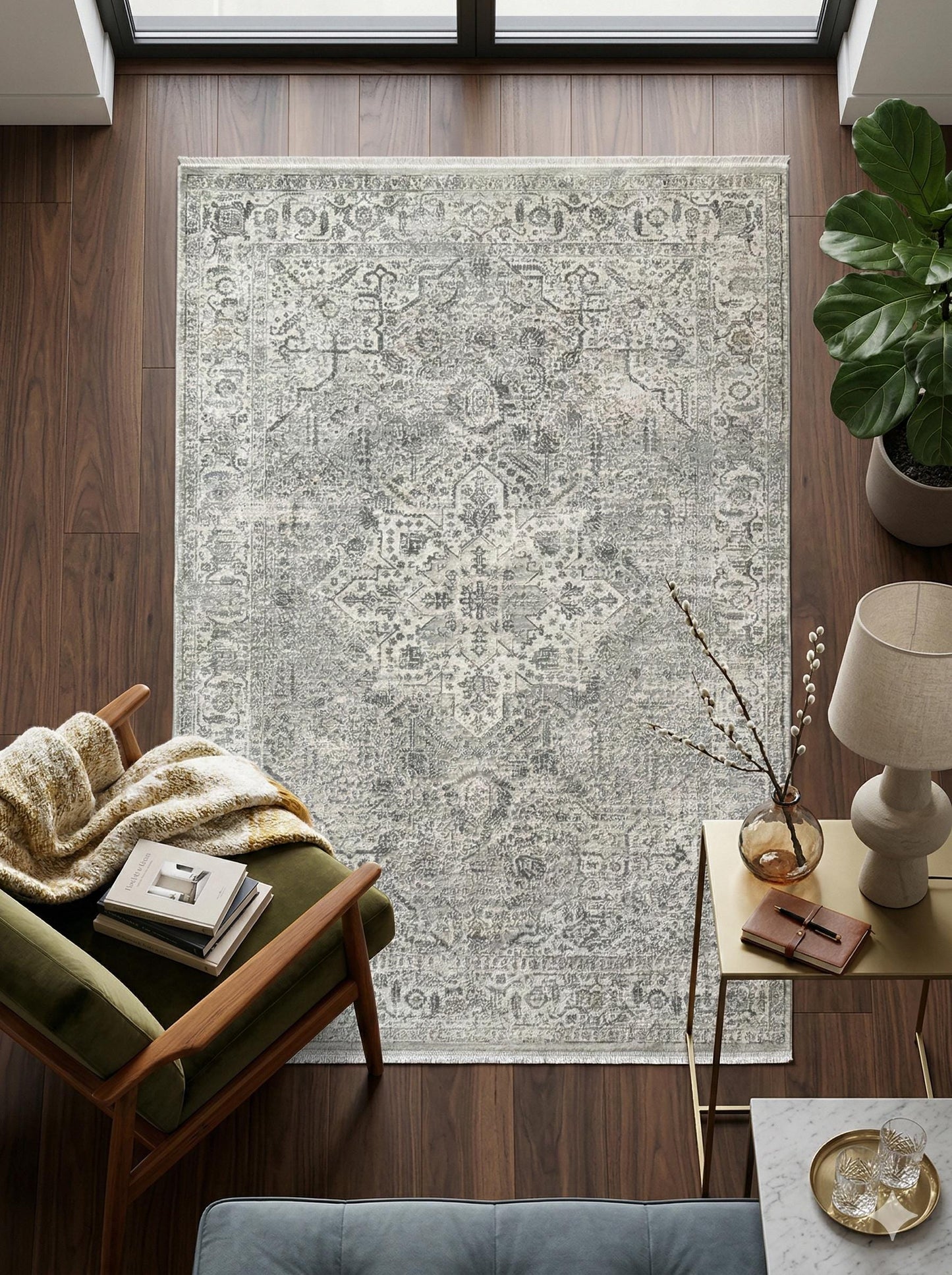 Modern Abstract Area Rug, 160x230 cm Contemporary Grey and Cream Fine Quality Carpet