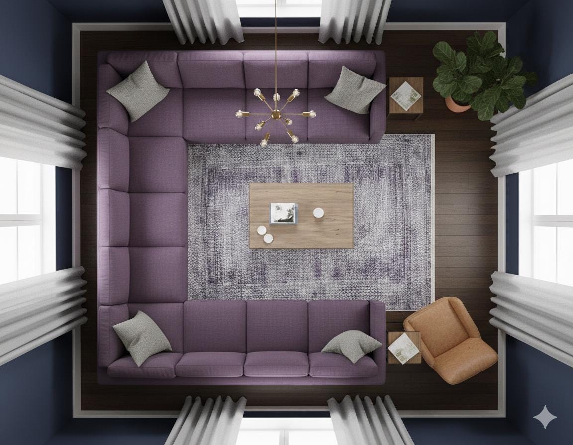 Distressed Purple Persian Style Medallion Carpet, Faded Lavender Living Room Rug
