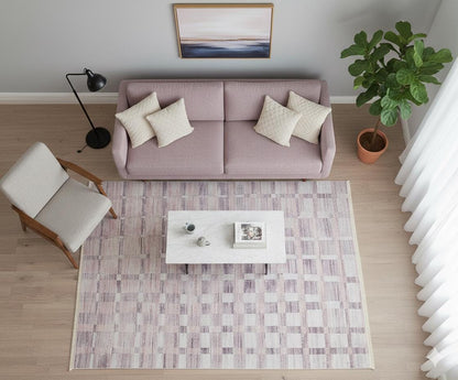 Geometric Beige Rug: Modern Turkish Style, Washable Carpet